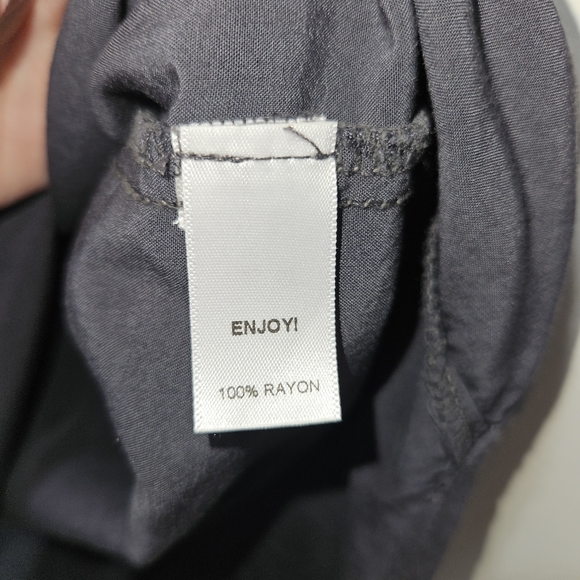 Michael Stars Long Sleeve Button Shirt Top Blouse Dark Gray Rayon Made in USA XS - Picture 13 of 16